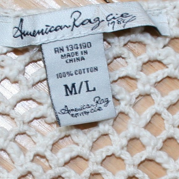 American Rag Fringed Cream M/L Vest (NWT) - Picture 2 of 4